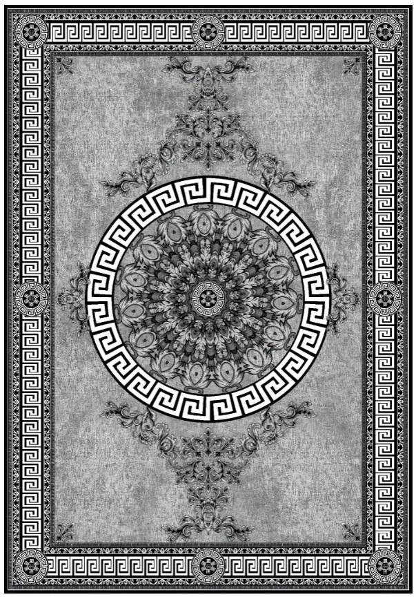 Wilton-tæppe - Amer (sort/hvid)