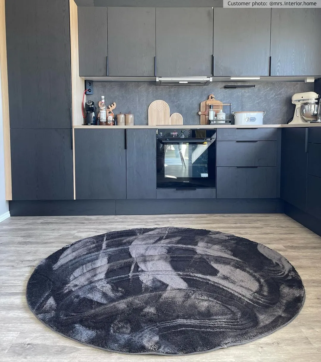 Runde tæpper - Aranga Super Soft Fur (antracit)