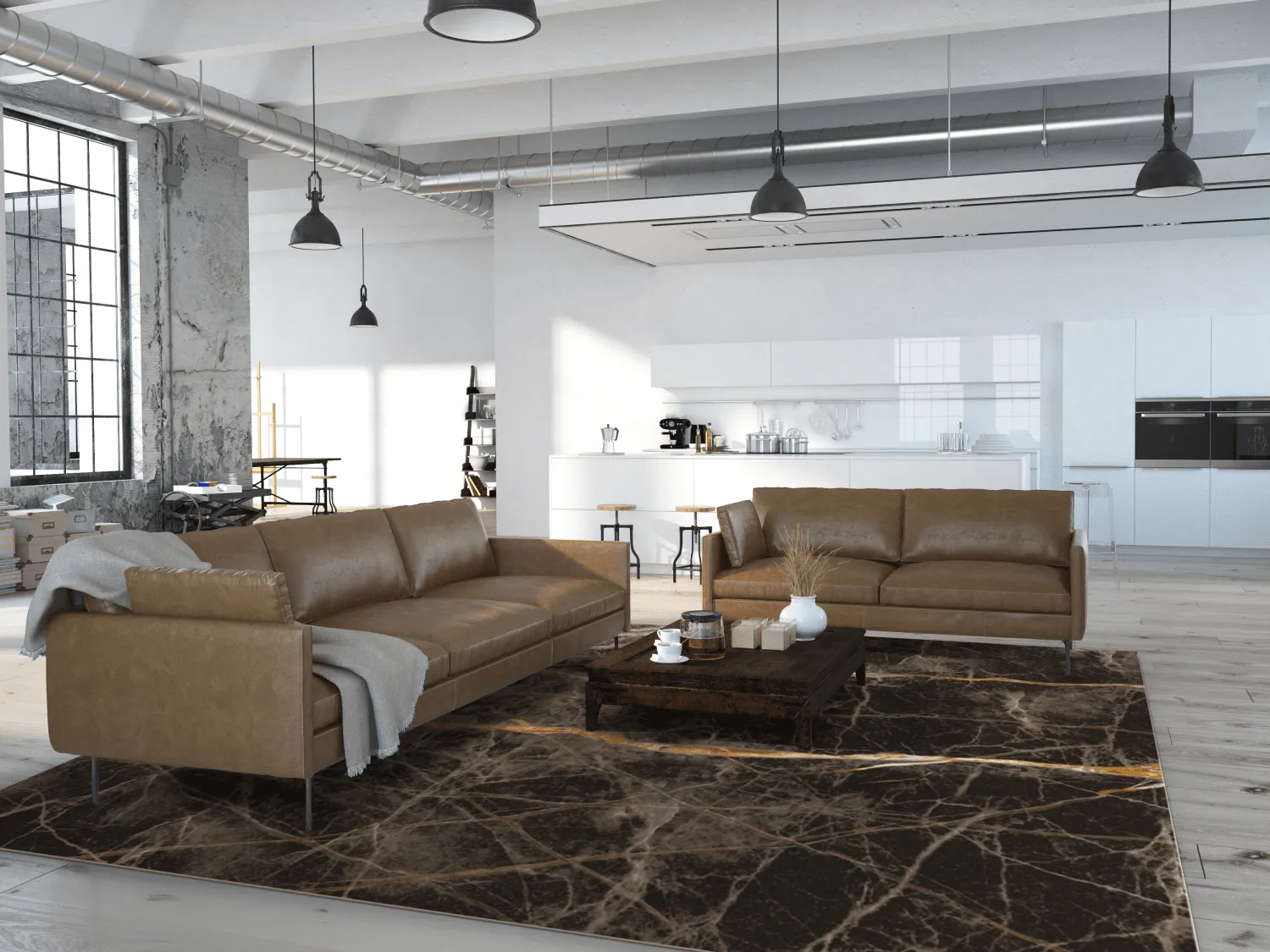 Wilton-tæppe - Aris (sort/guld)