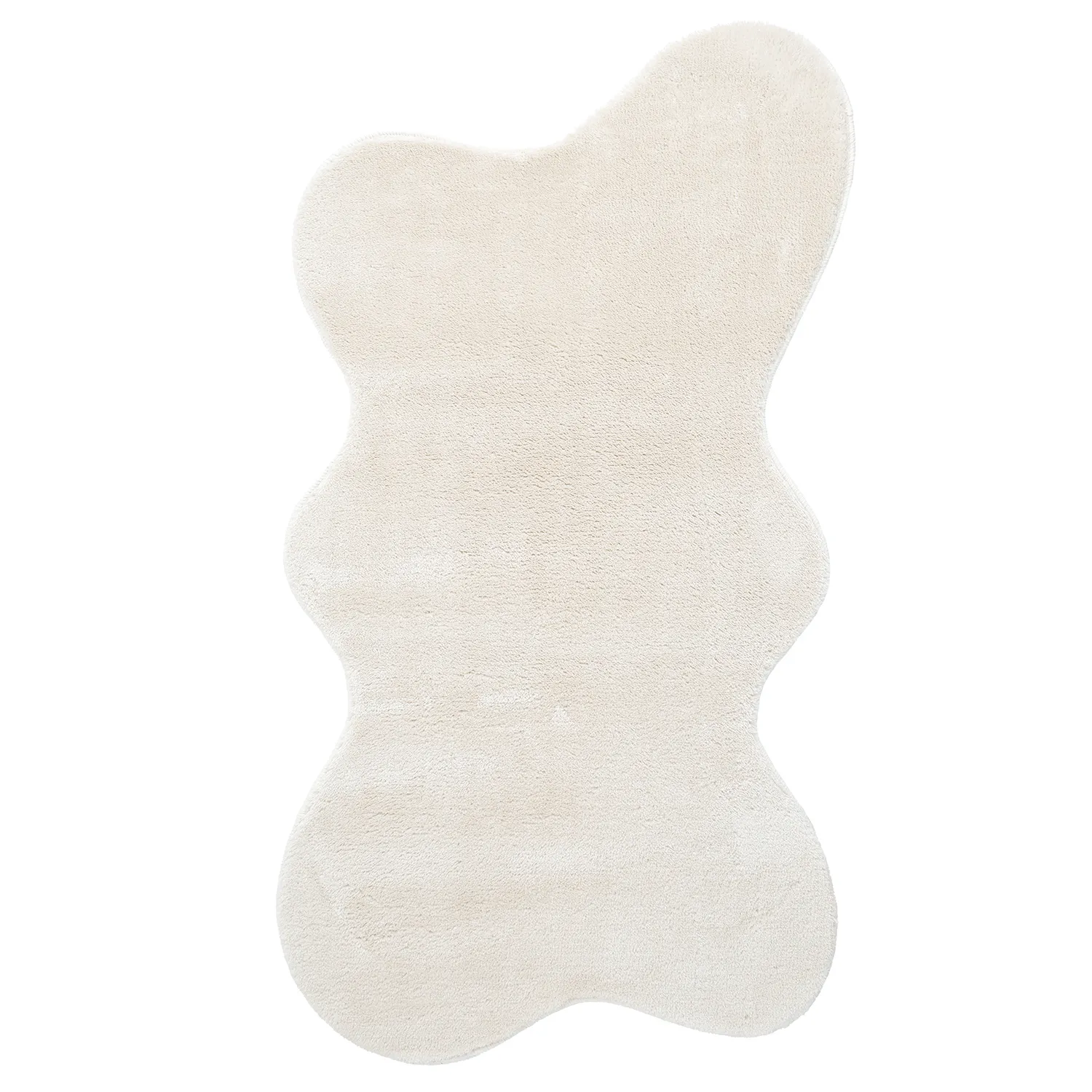 Asymmetrisk Bølget Ryatæppe - Aranga Super Soft Fur (beige)
