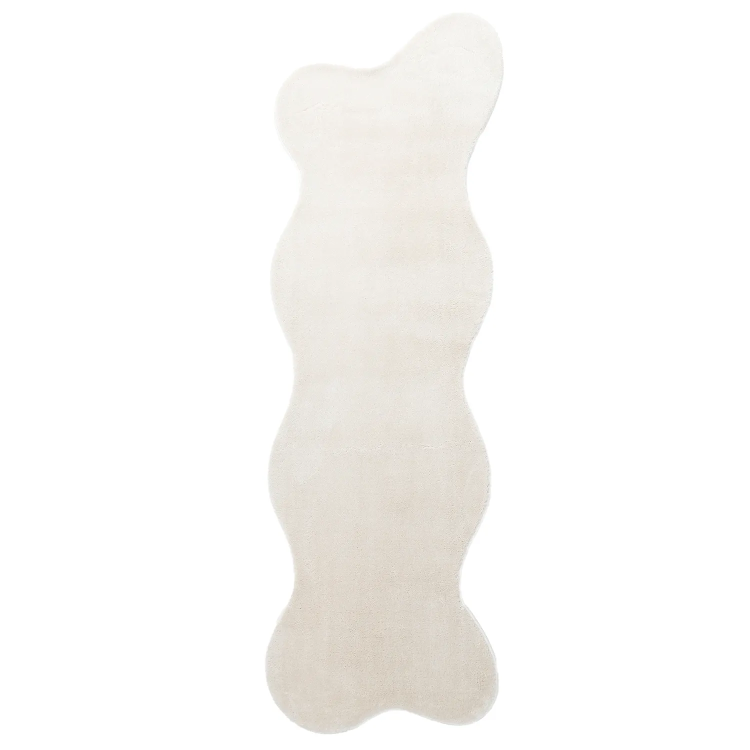Asymmetrisk Bølget Ryatæppe - Aranga Super Soft Fur (beige)