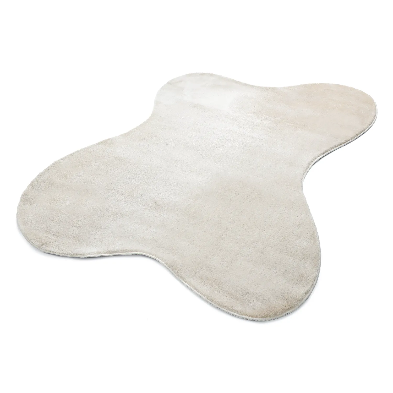 Asymmetrisk Bølget Ryatæppe - Aranga Super Soft Fur (beige)