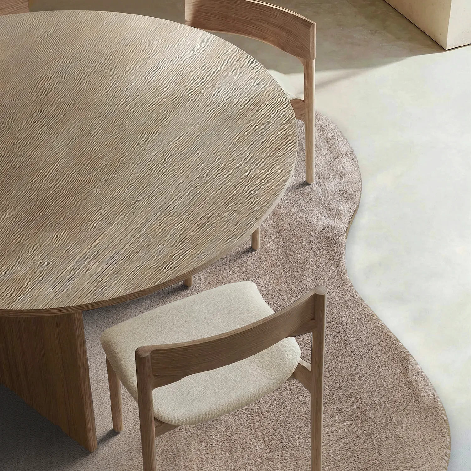 Asymmetrisk Bølget Ryatæppe - Aranga Super Soft Fur (brun)