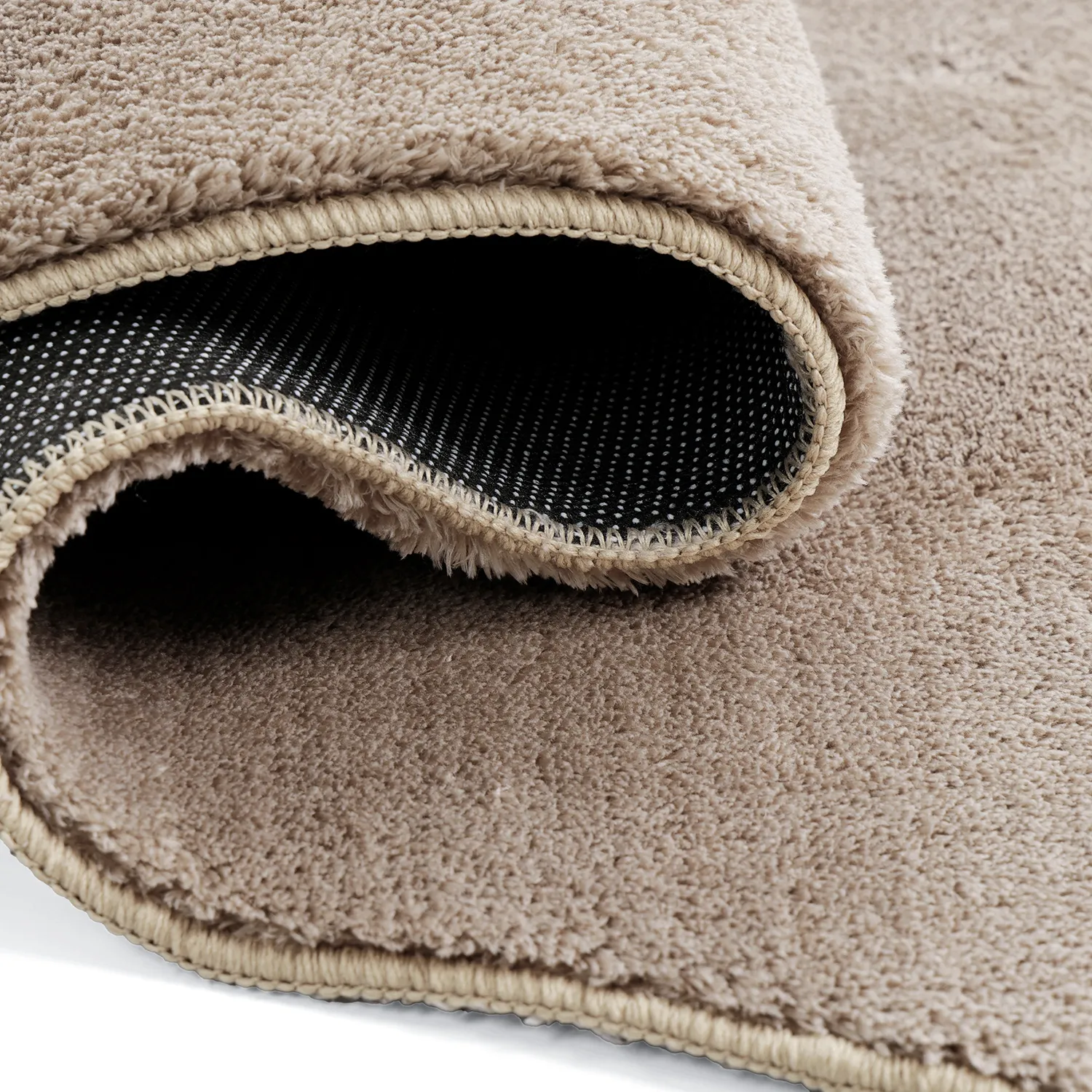 Asymmetrisk Bølget Ryatæppe - Aranga Super Soft Fur (brun)