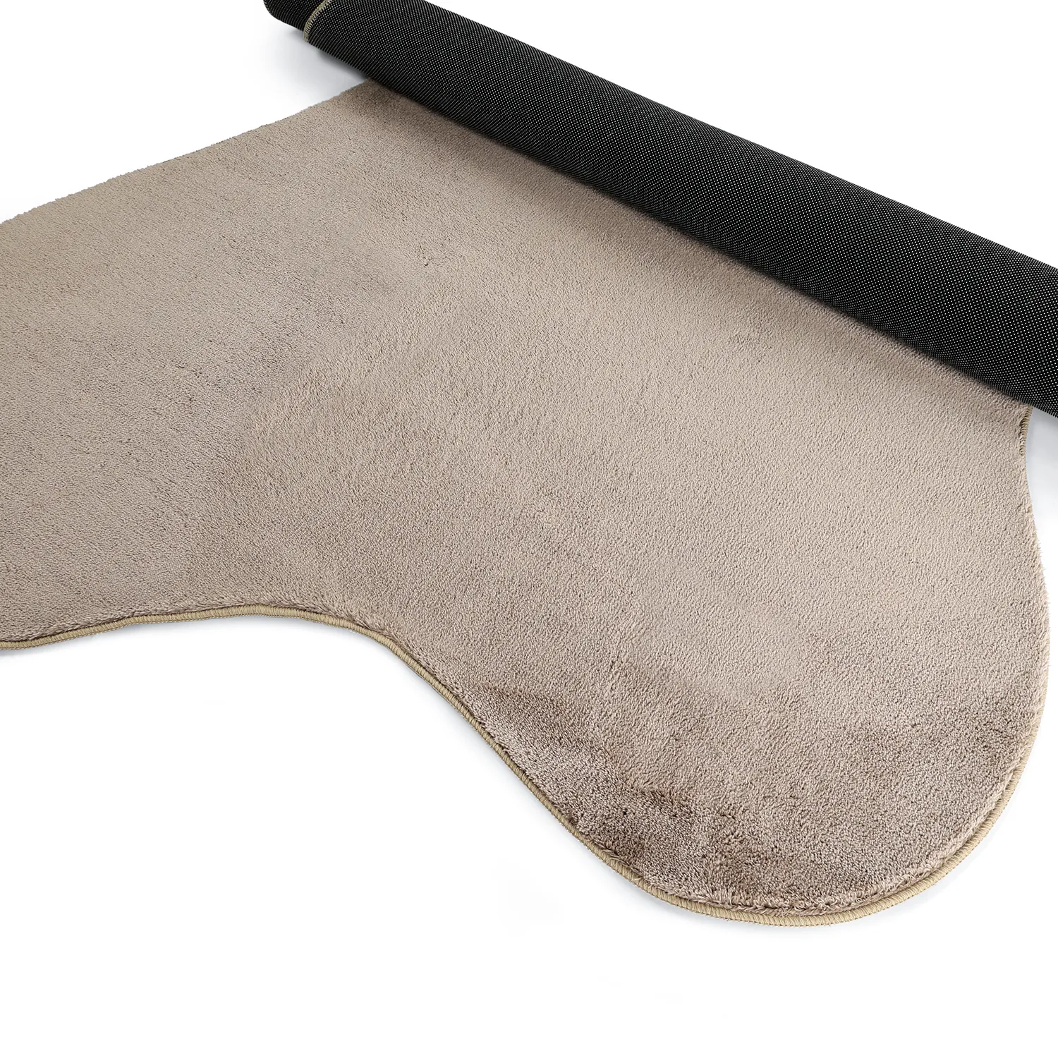 Asymmetrisk Bølget Ryatæppe - Aranga Super Soft Fur (brun)