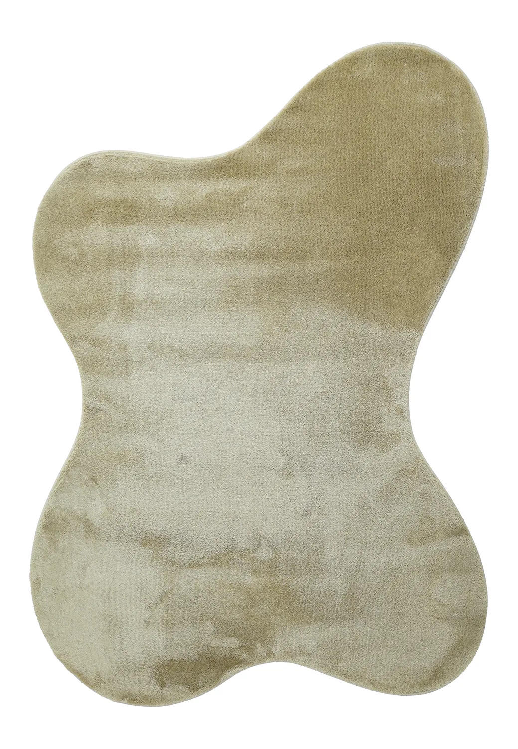 Asymmetrisk Bølget Ryatæppe - Aranga Super Soft Fur (lysegrøn)