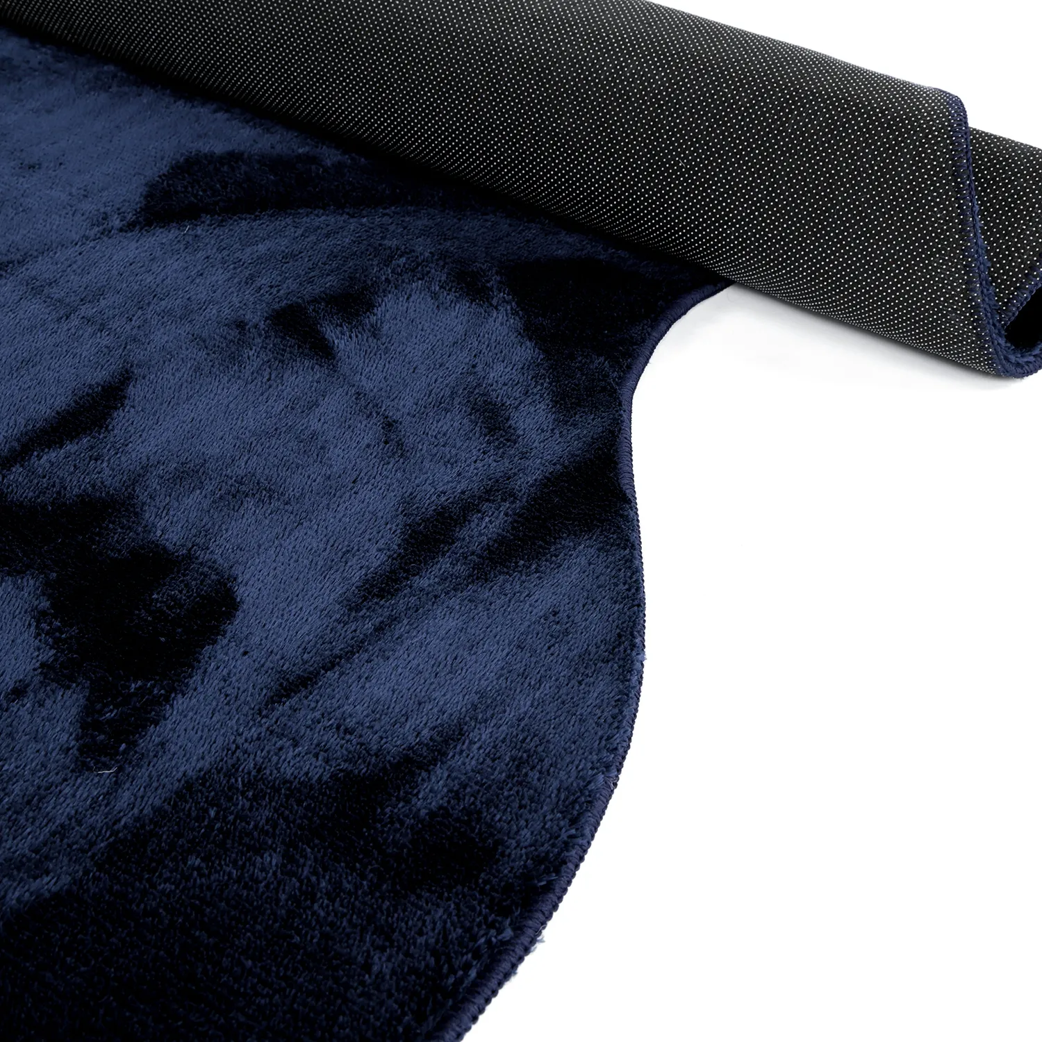 Asymmetrisk Bølget Ryatæppe - Aranga Super Soft Fur (mørkeblå)