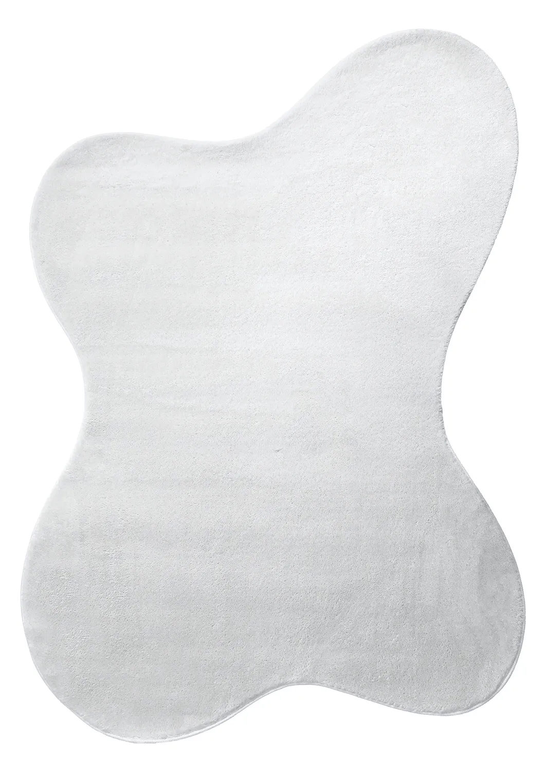 Asymmetrisk Bølget Ryatæppe - Aranga Super Soft Fur (hvid)