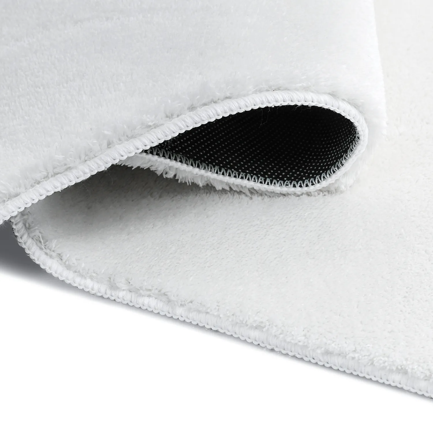 Asymmetrisk Bølget Ryatæppe - Aranga Super Soft Fur (hvid)