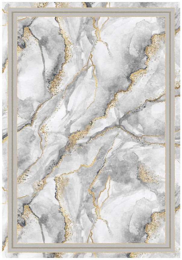 Wilton-tæppe - Attika (grå/hvid/guld)