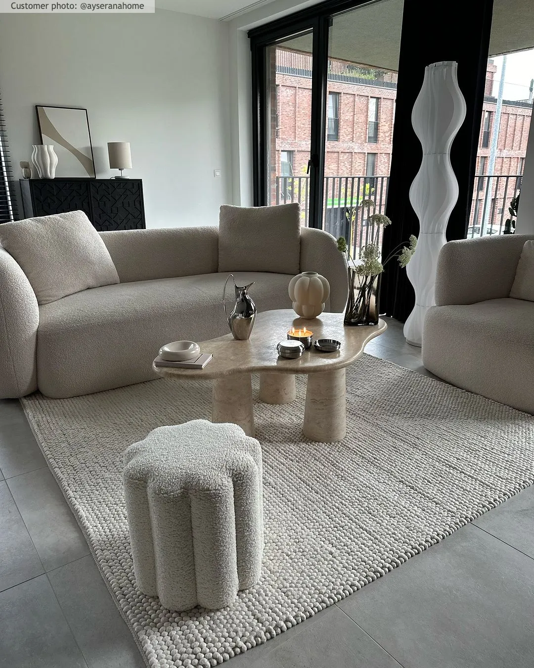 Uldtæppe - Avafors Wool Bubble (beige)