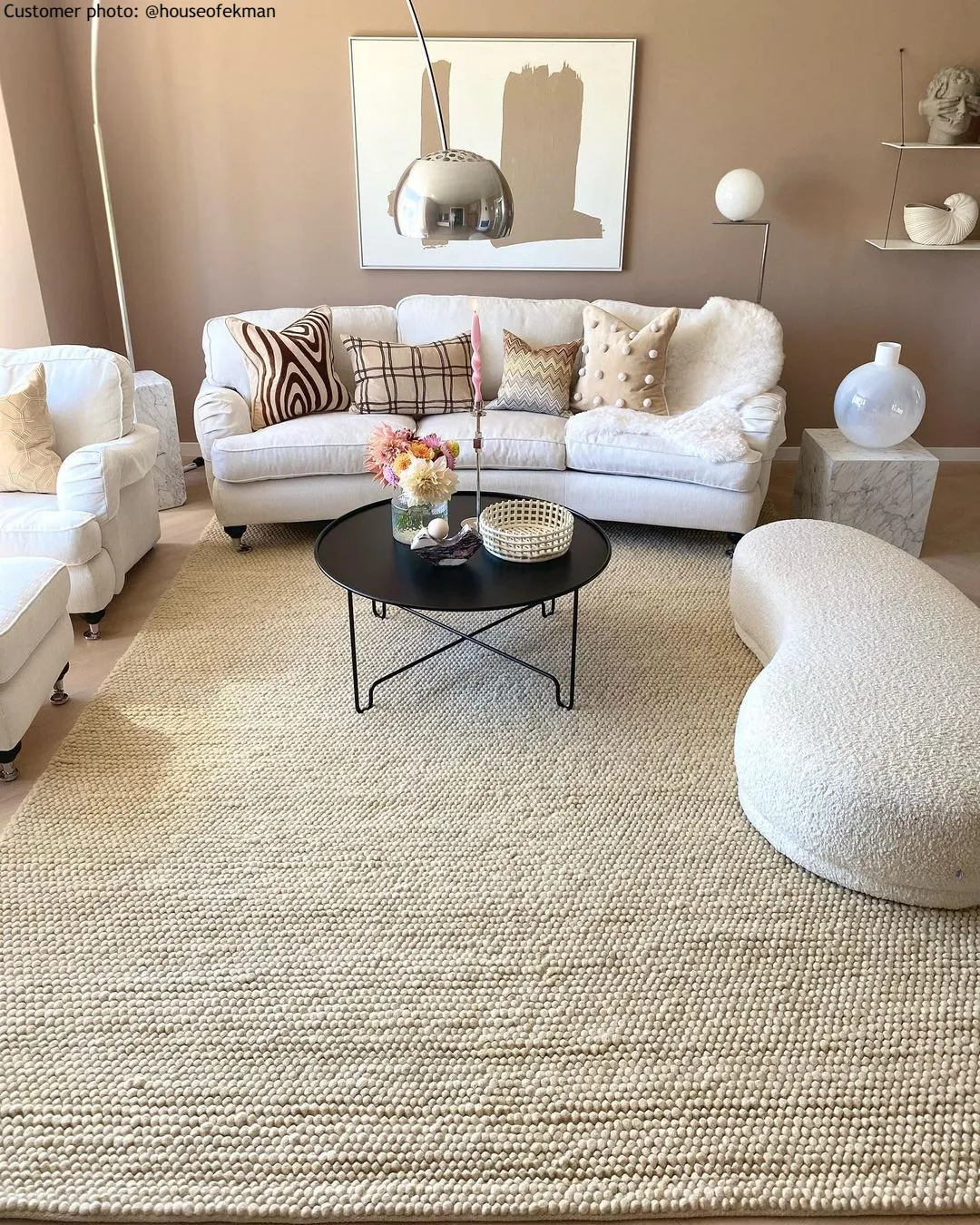 Uldtæppe - Avafors Wool Bubble (beige)