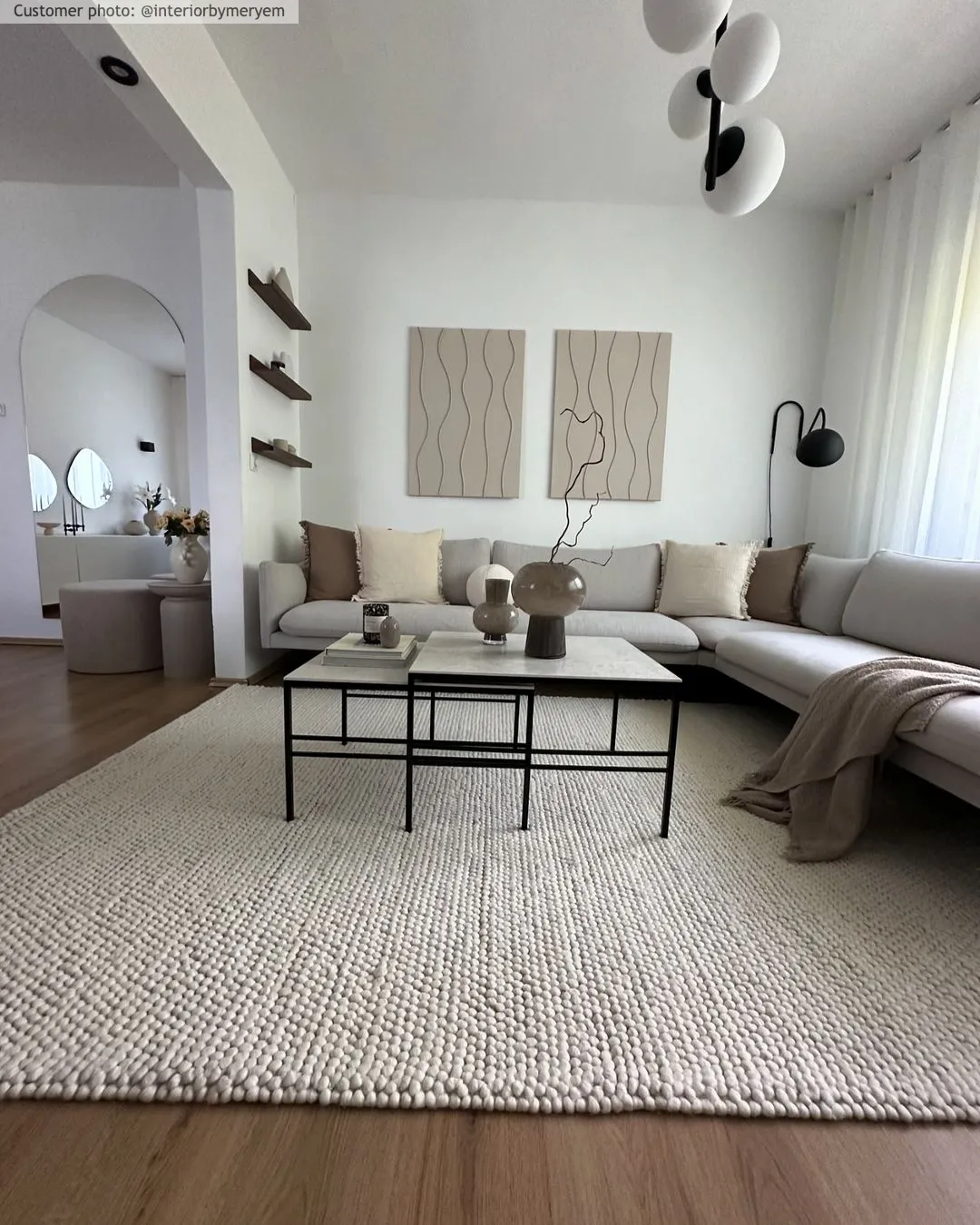 Uldtæppe - Avafors Wool Bubble (beige)