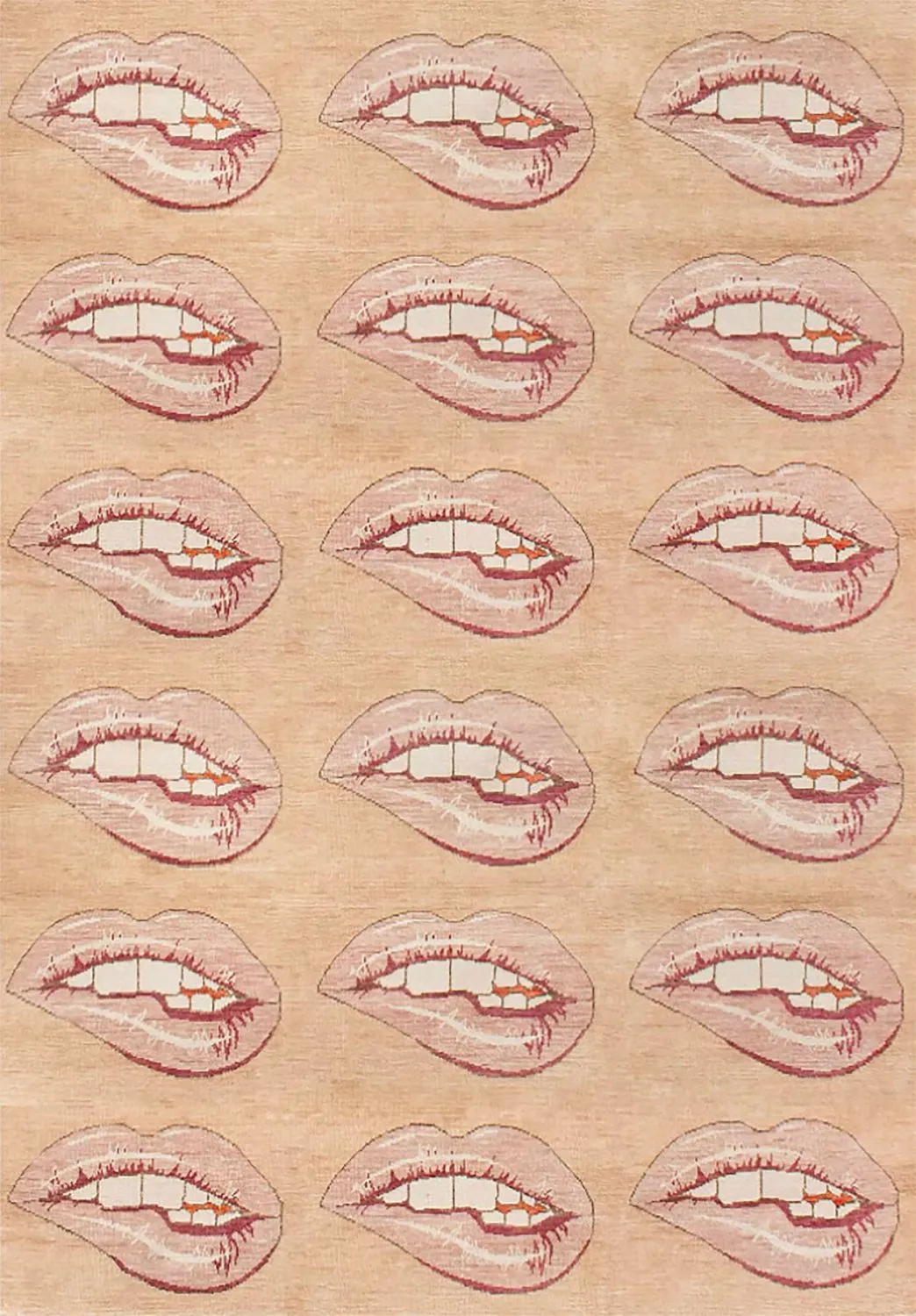 Wilton-tæppe - Avery (beige/lyserød)