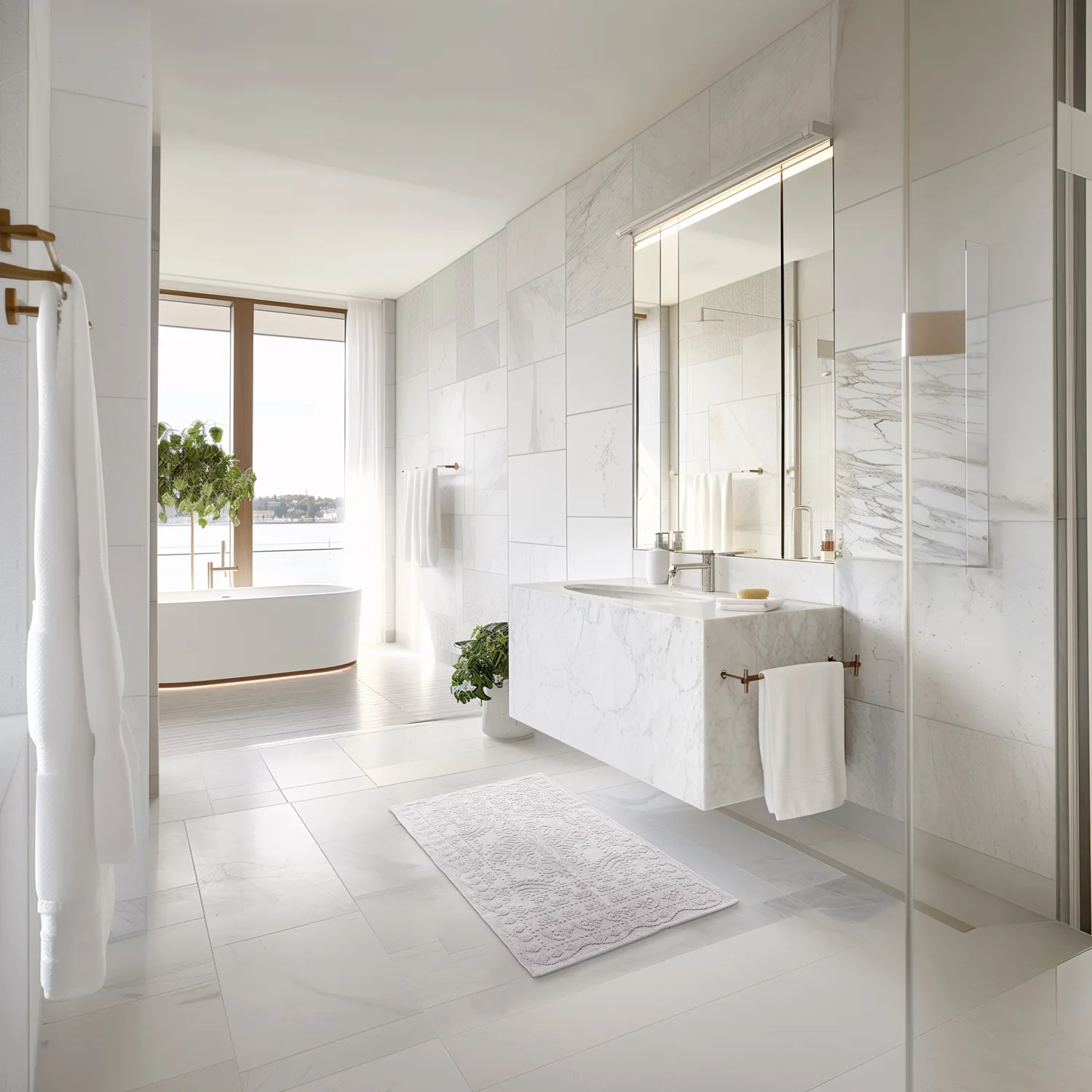 Badeværelsesmåtte - Bella (lysegrå)