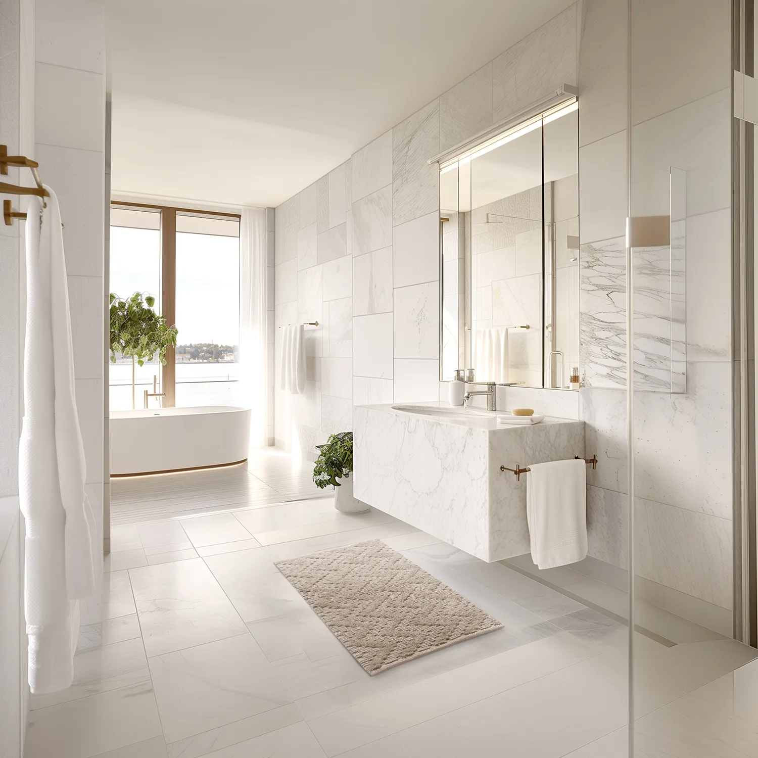 Badeværelsesmåtte - Bellona (beige)