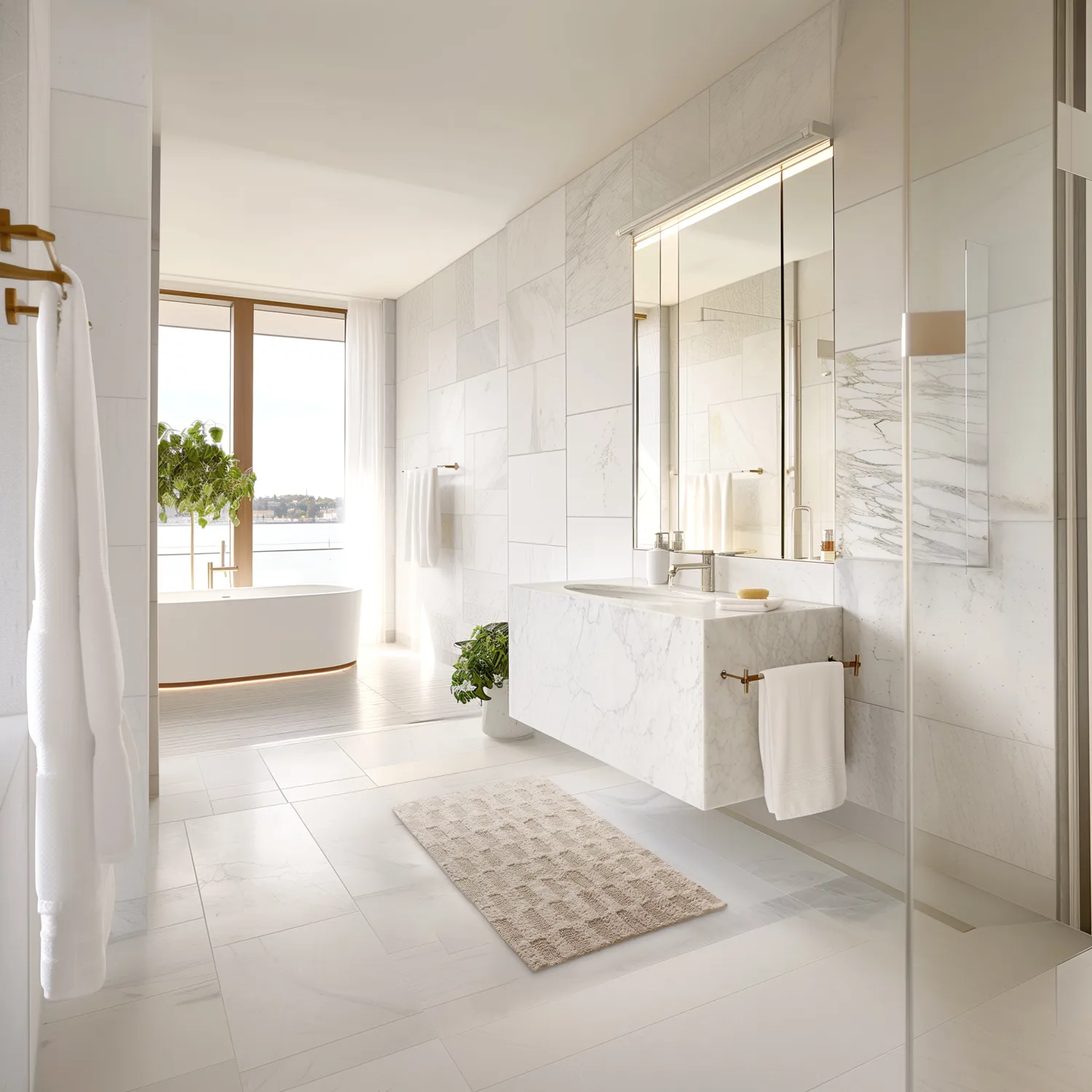 Badeværelsesmåtte - Bevin (beige)