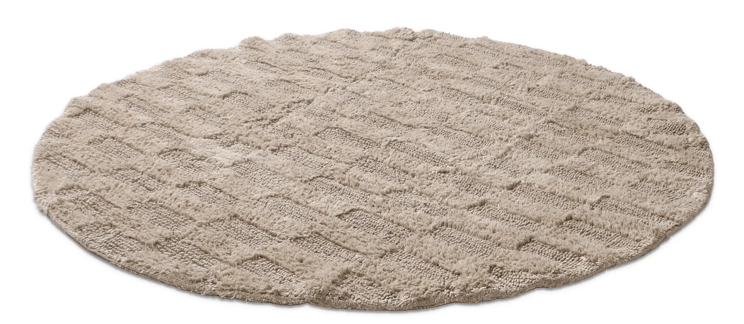 Rund badeværelsesmåtte - Bevin (beige)