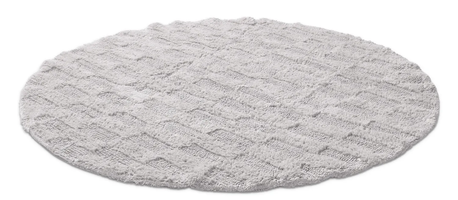 Rund badeværelsesmåtte - Bevin (lysegrå)
