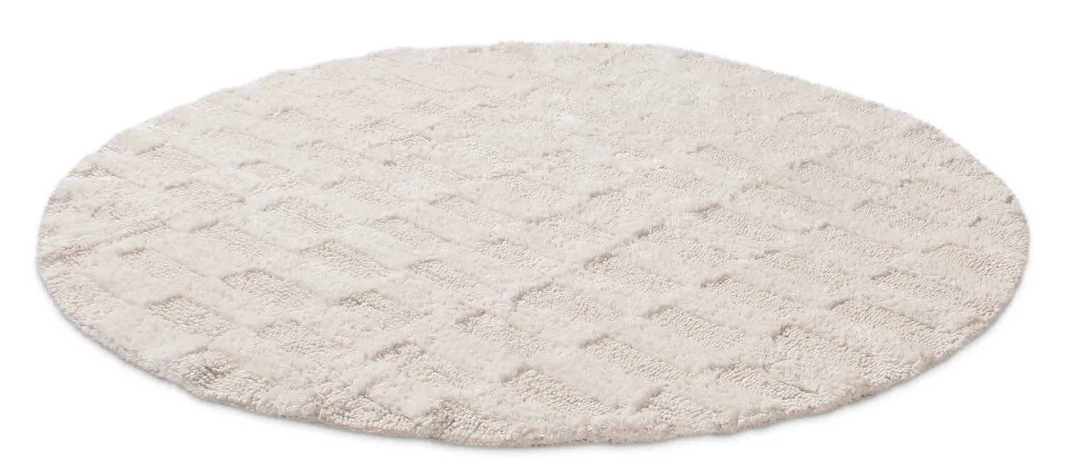 Rund badeværelsesmåtte - Bevin (off-white)