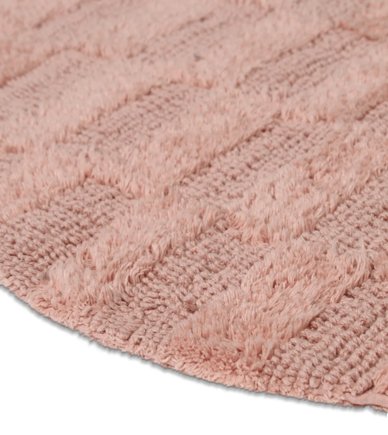 Rund badeværelsesmåtte - Bevin (lyserød)