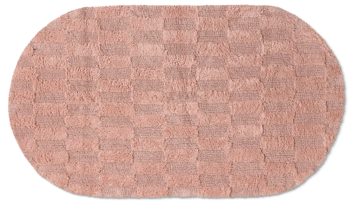 Oval badeværelsesmåtte - Bevin (lyserød)