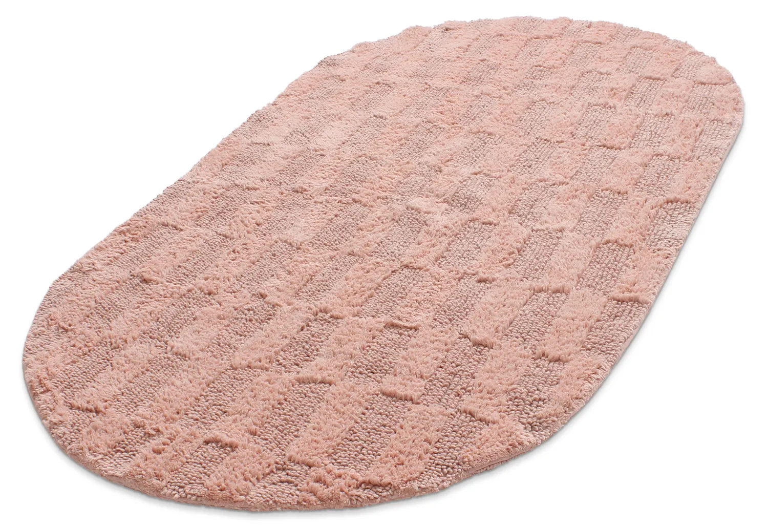 Oval badeværelsesmåtte - Bevin (lyserød)