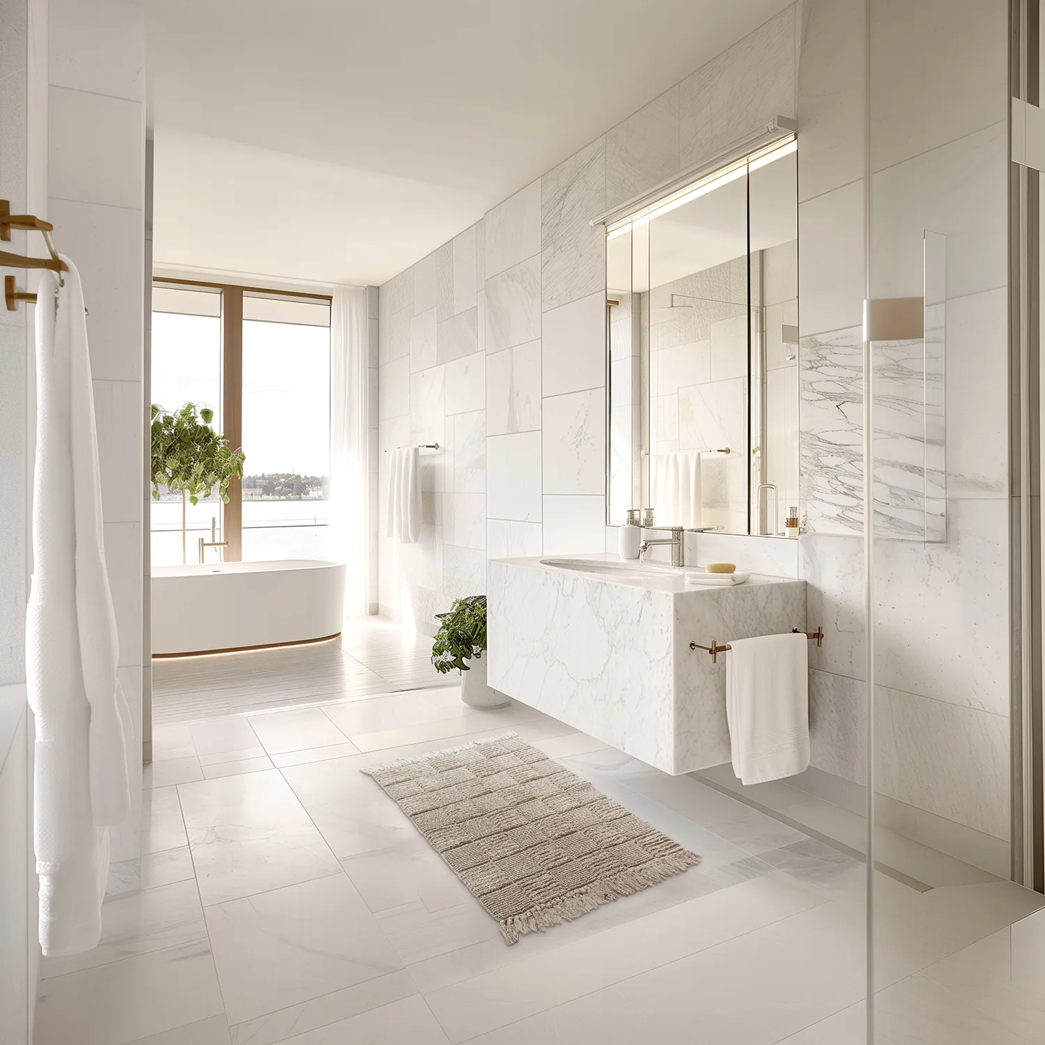 Badeværelsesmåtte - Duna (beige)