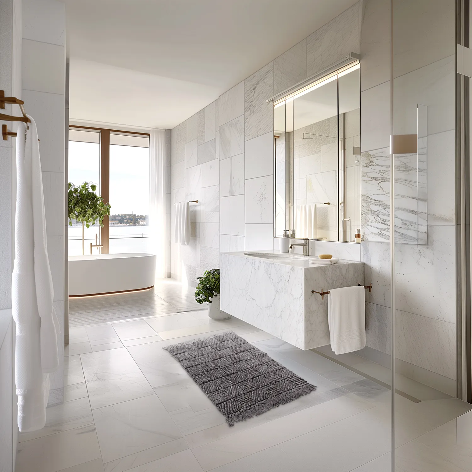 Badeværelsesmåtte - Duna (mørkegrå)