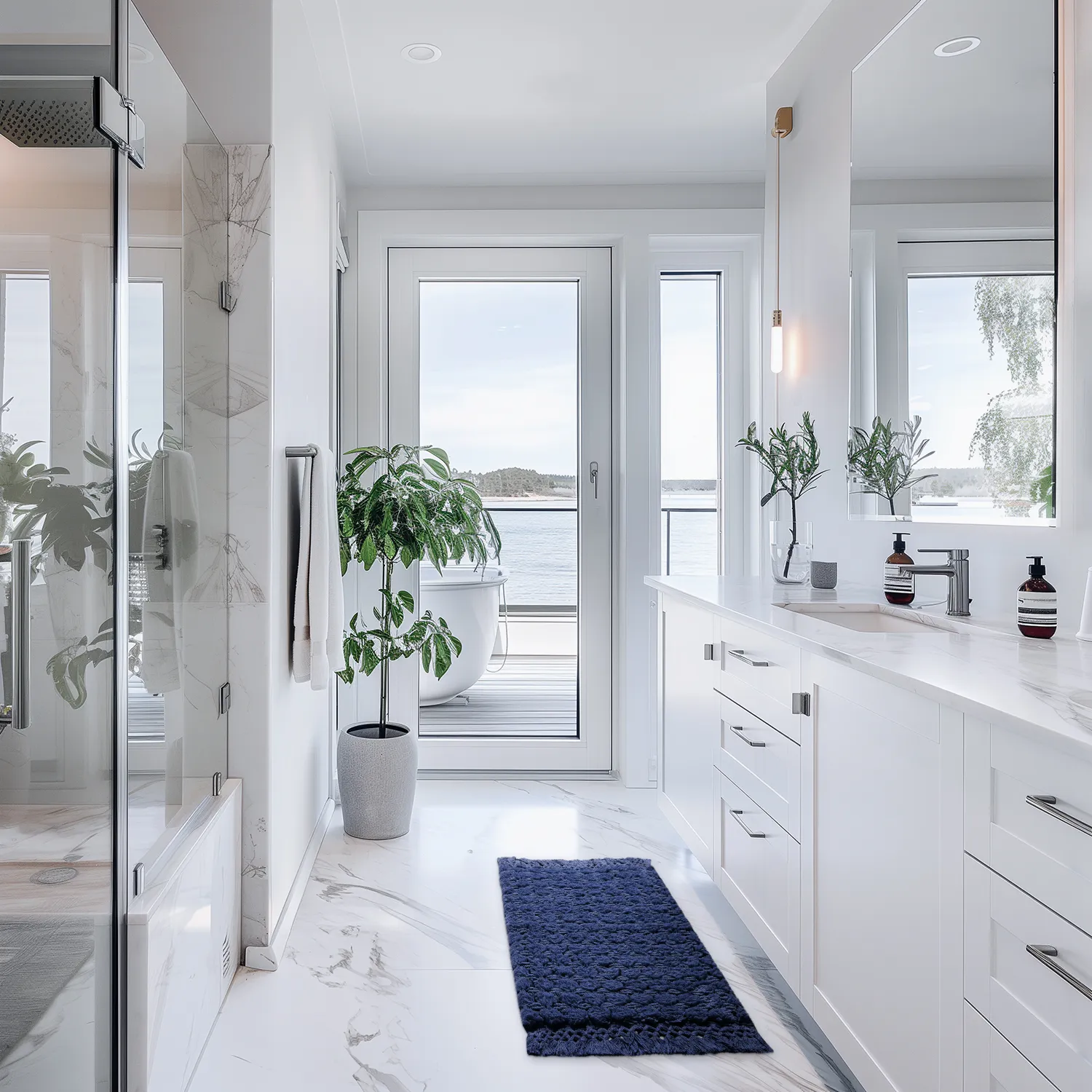 Badeværelsesmåtte - Elvie (blå)