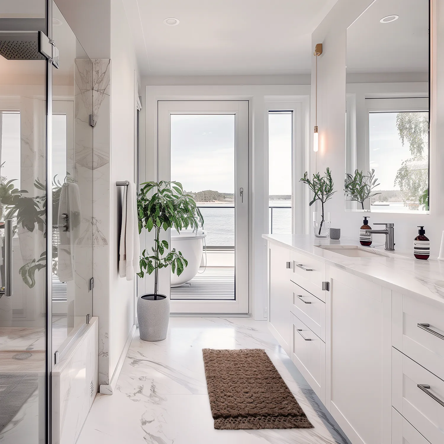 Badeværelsesmåtte - Elvie (brun)