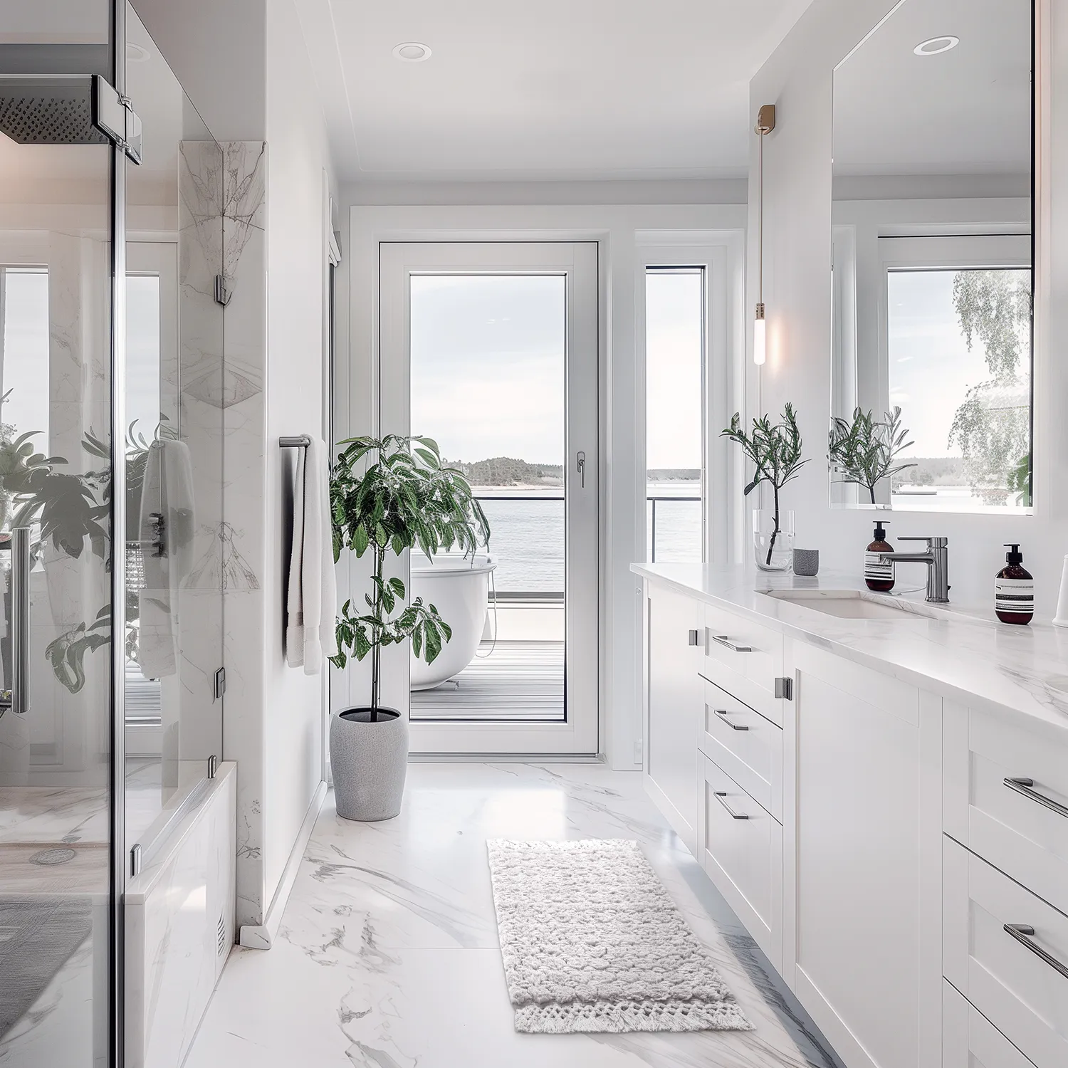 Badeværelsesmåtte - Elvie (lysegrå)