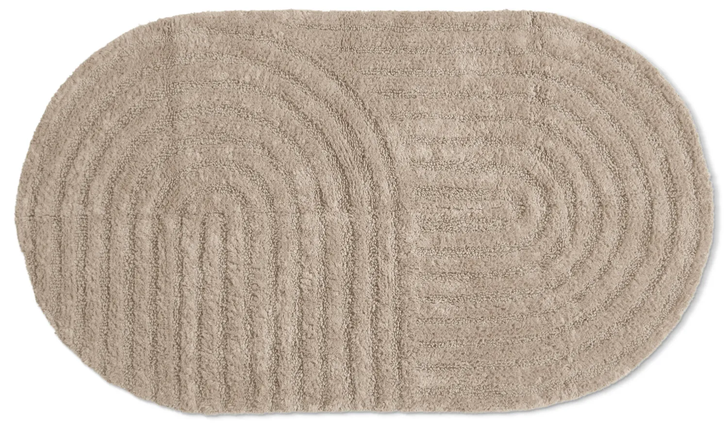 Oval badeværelsesmåtte - Embla (beige)