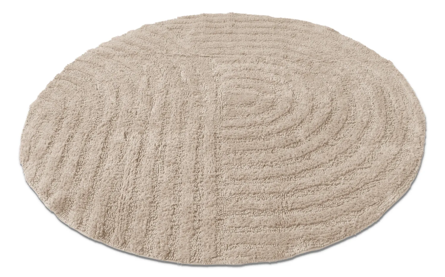Rund badeværelsesmåtte - Embla (beige)