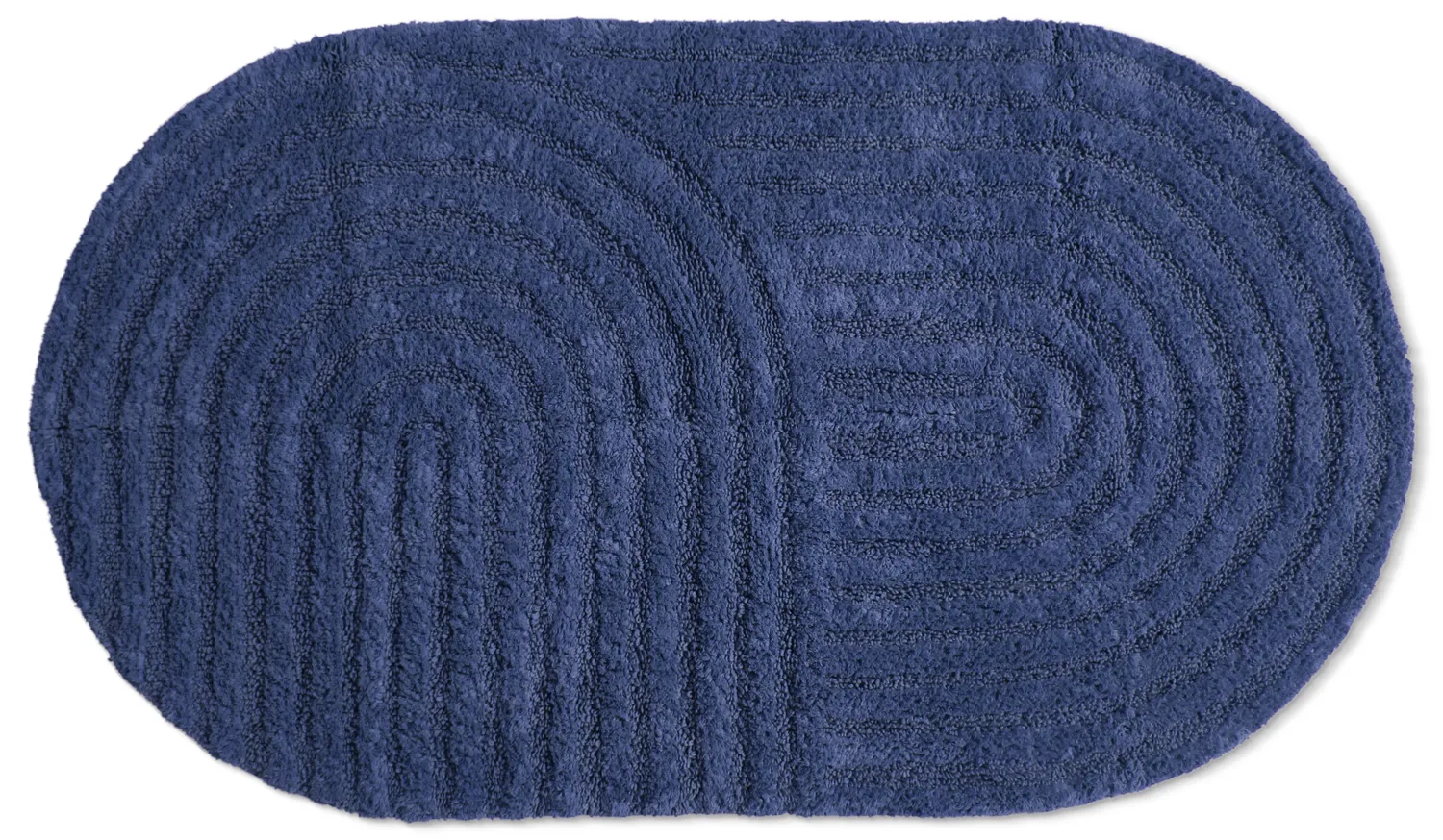 Oval badeværelsesmåtte - Embla (blå)