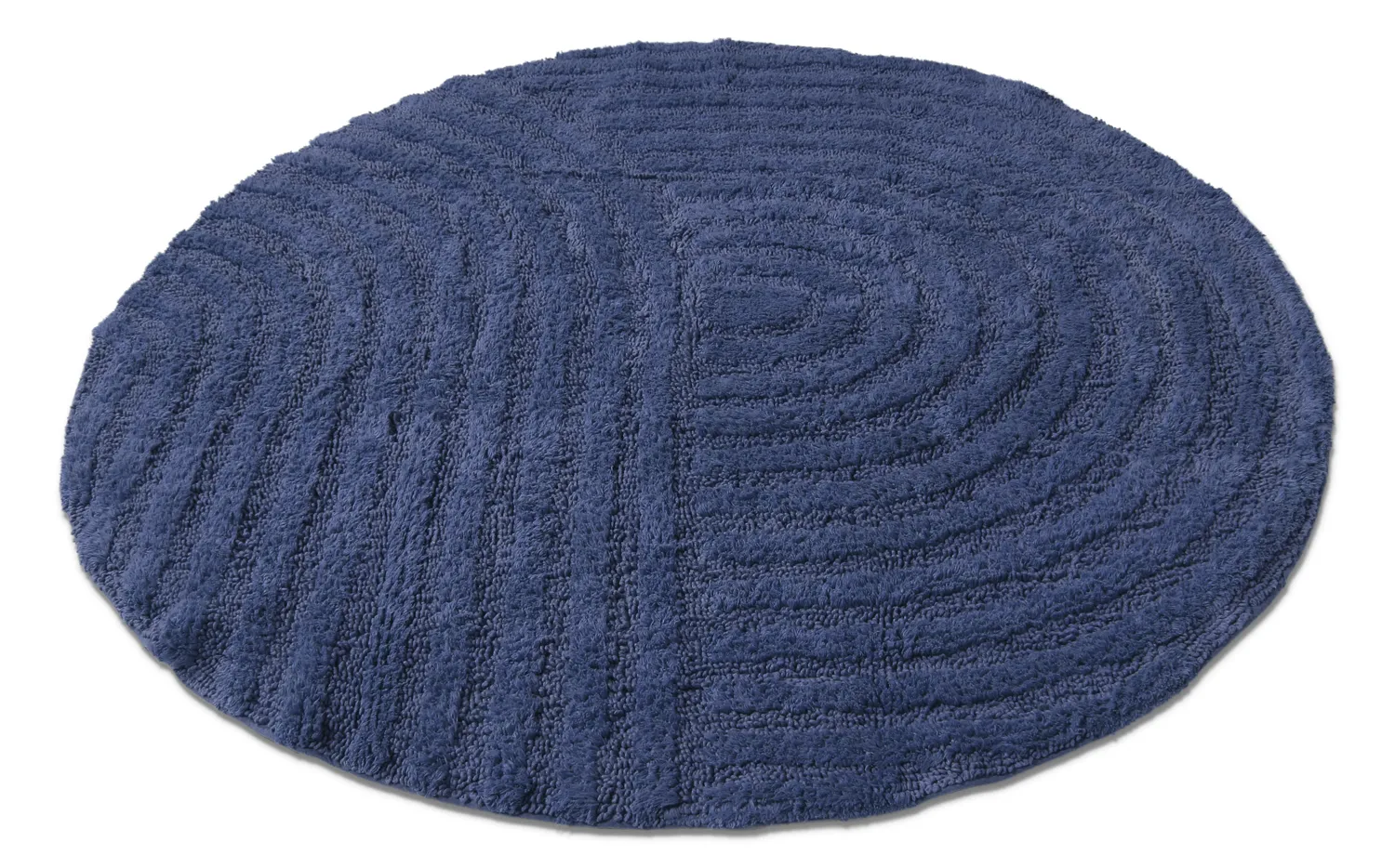 Rund badeværelsesmåtte - Embla (blå)