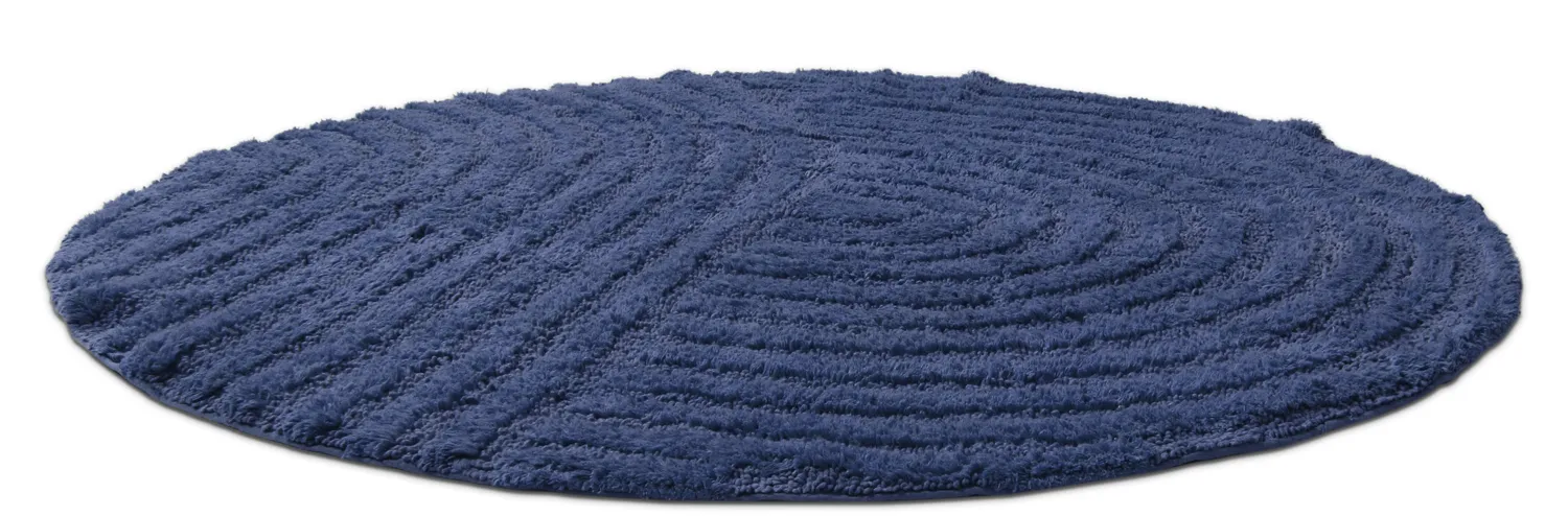Rund badeværelsesmåtte - Embla (blå)