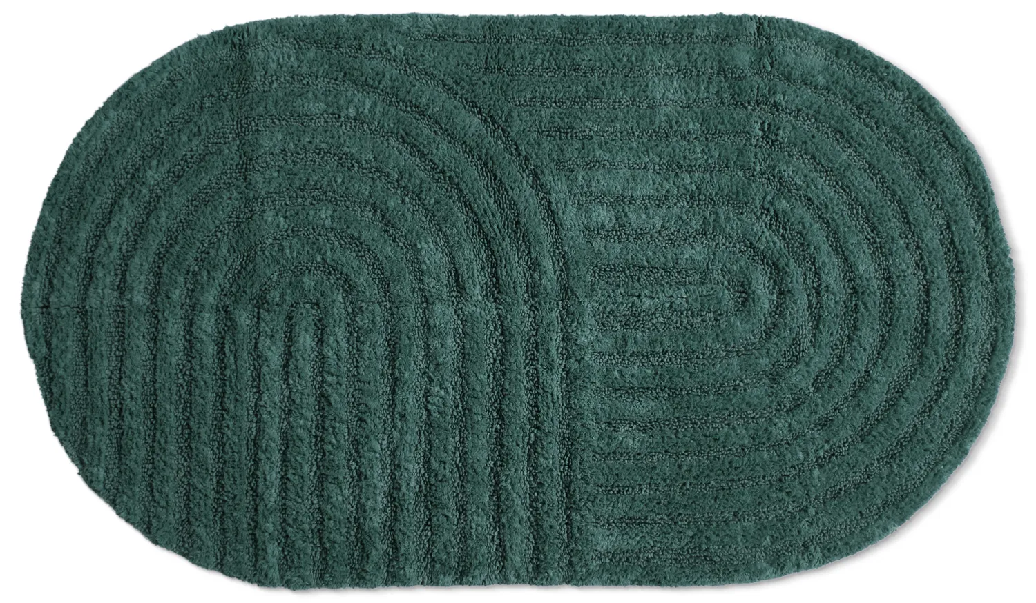 Oval badeværelsesmåtte - Embla (mørkegrøn)