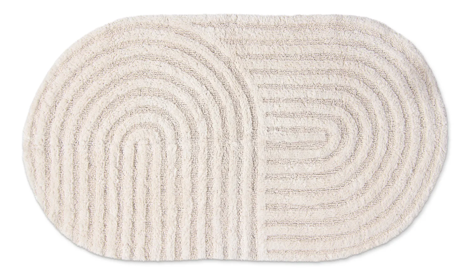 Oval badeværelsesmåtte - Embla (off-white)
