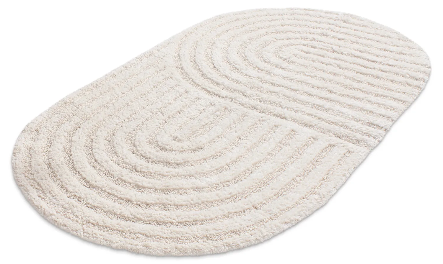 Oval badeværelsesmåtte - Embla (off-white)