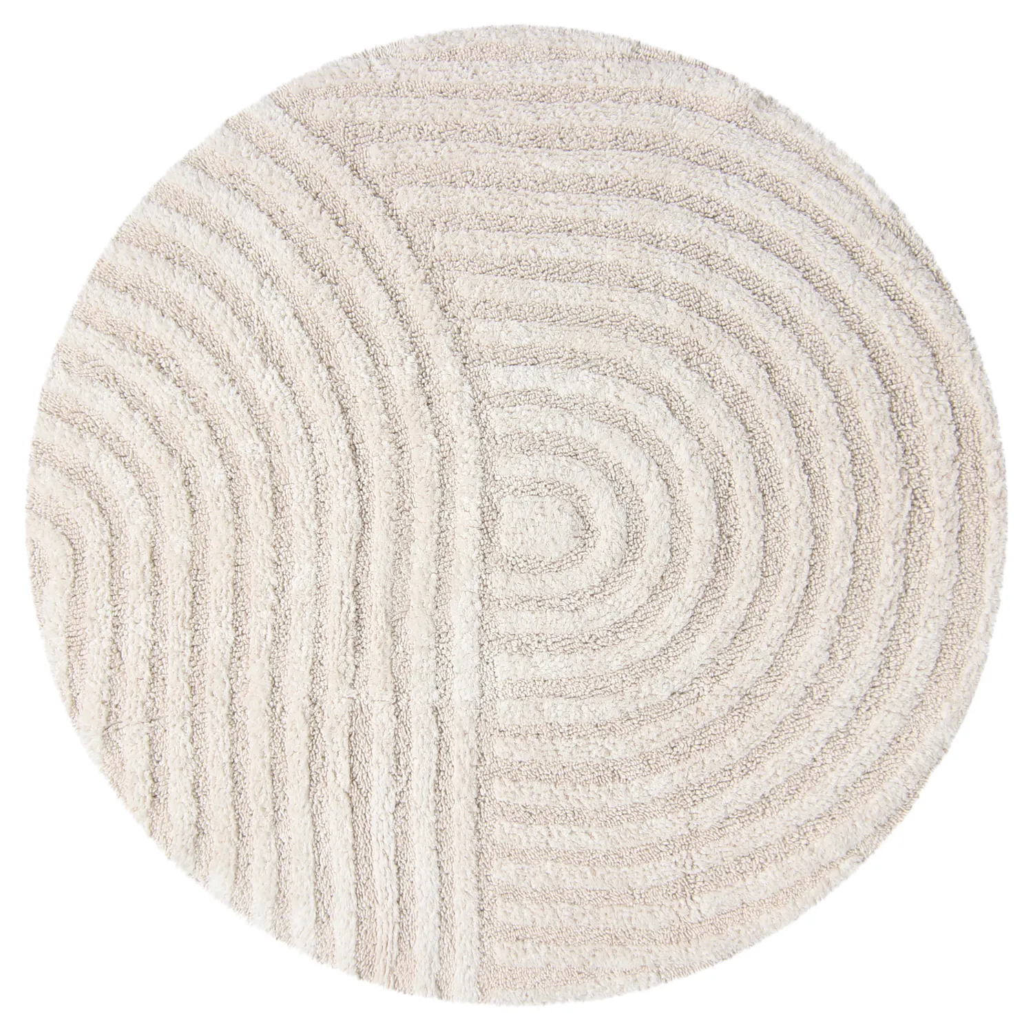 Rund badeværelsesmåtte - Embla (off-white)