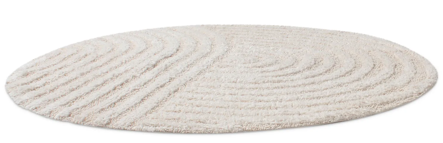 Rund badeværelsesmåtte - Embla (off-white)