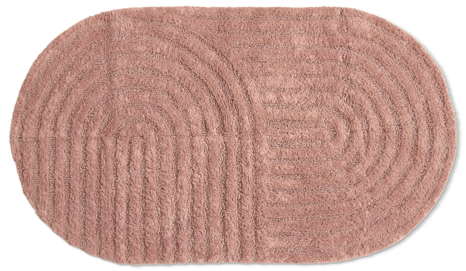 Oval badeværelsesmåtte - Embla (lyserød)
