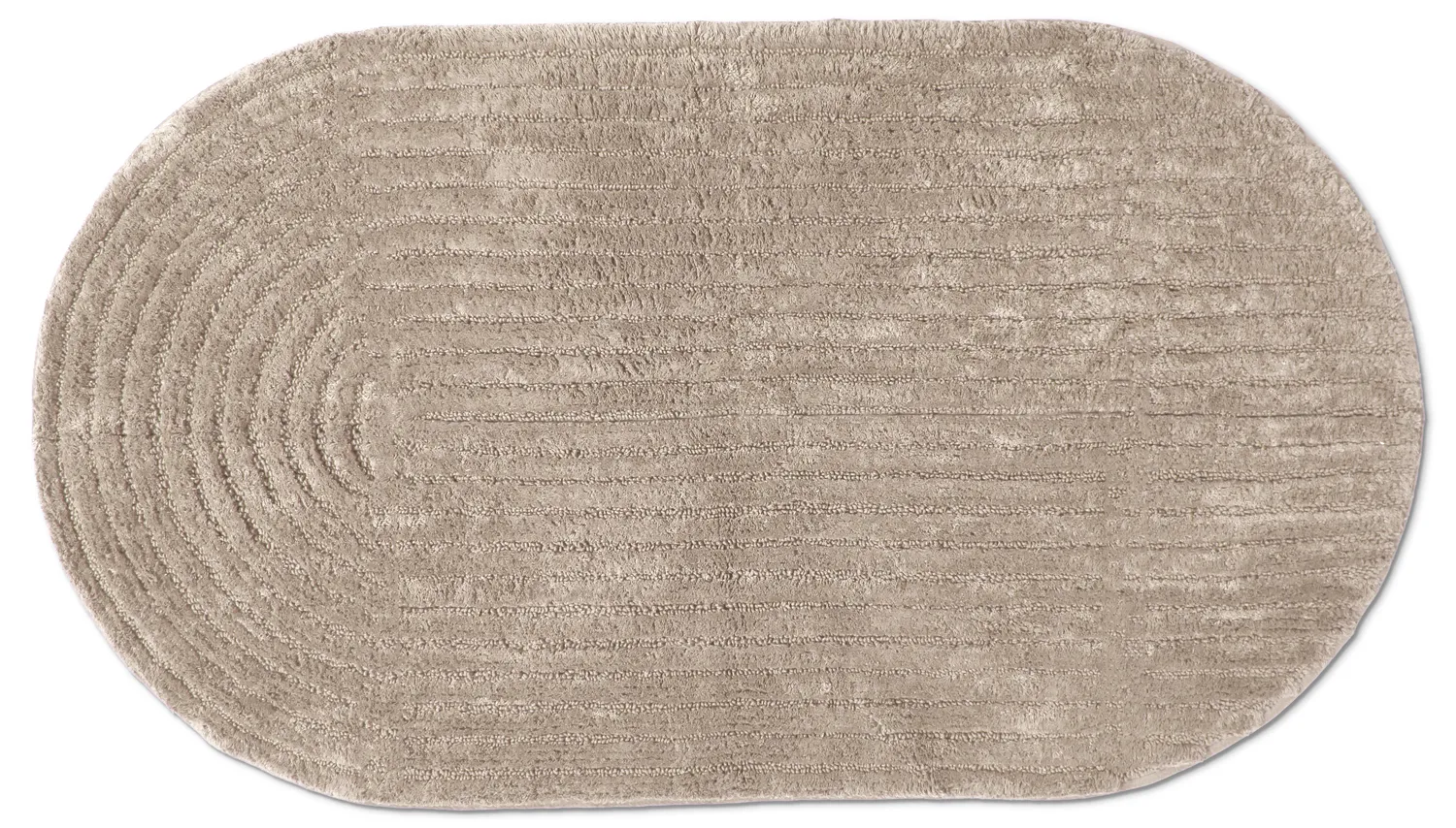 Oval badeværelsesmåtte - Evena (beige)