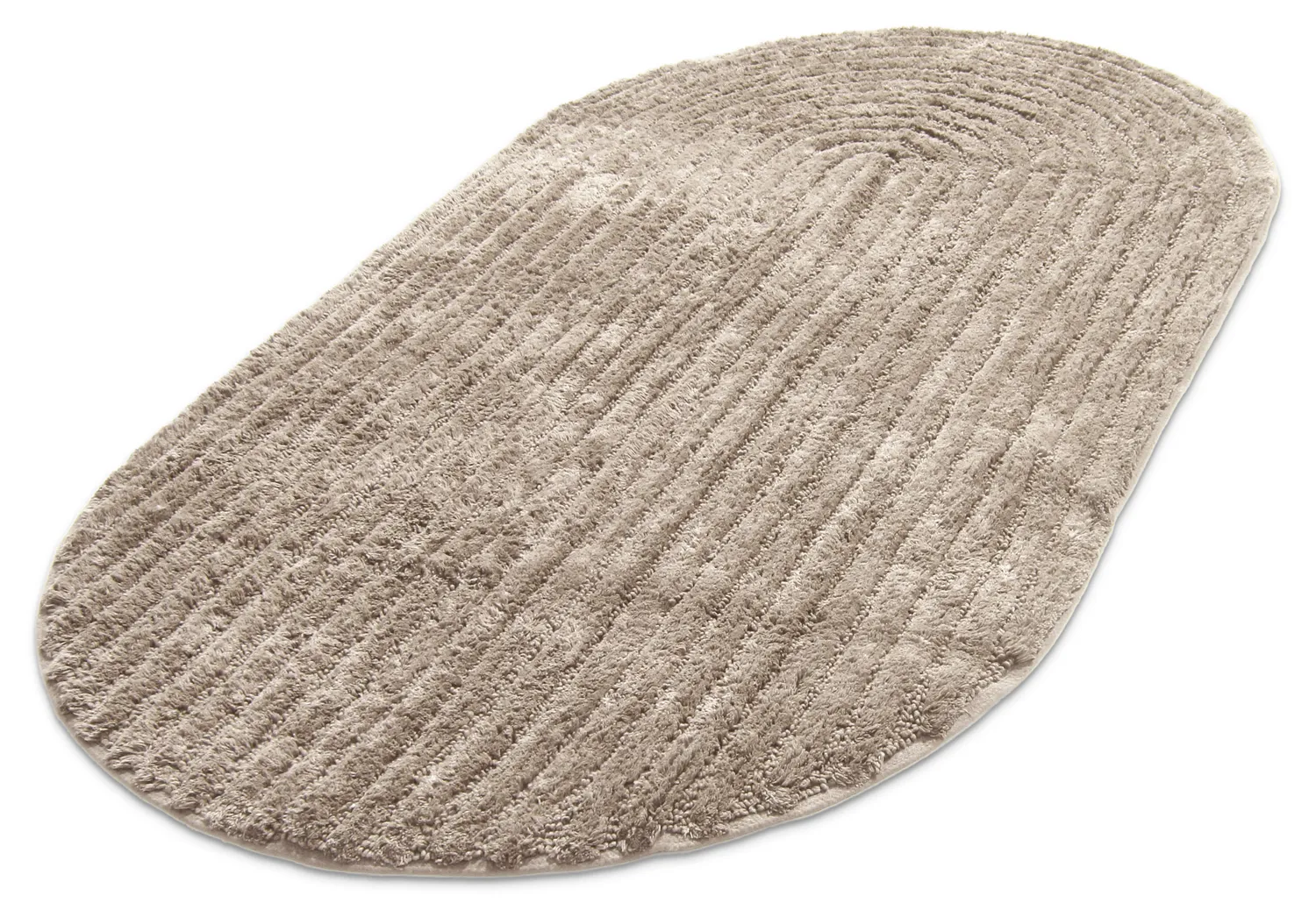 Oval badeværelsesmåtte - Evena (beige)