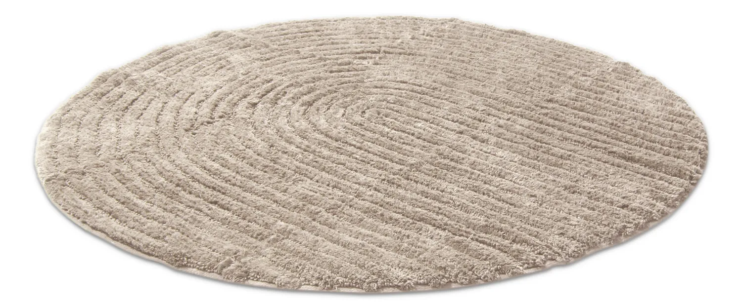 Rund badeværelsesmåtte - Evena (beige)