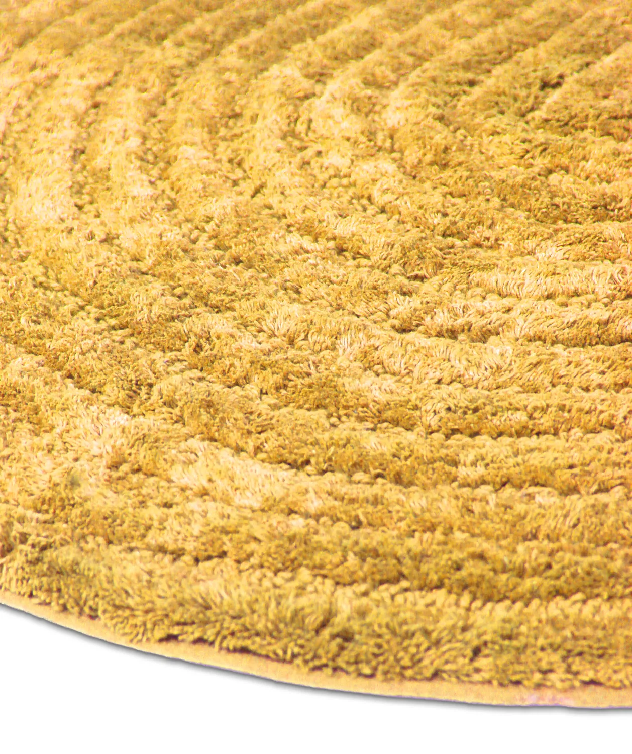 Rund badeværelsesmåtte - Evena (gul)