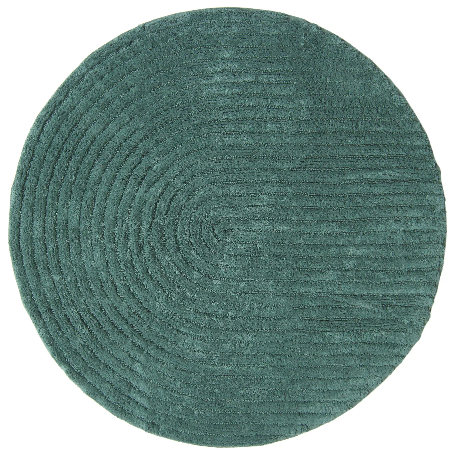 Rund badeværelsesmåtte - Evena (mørkegrøn)