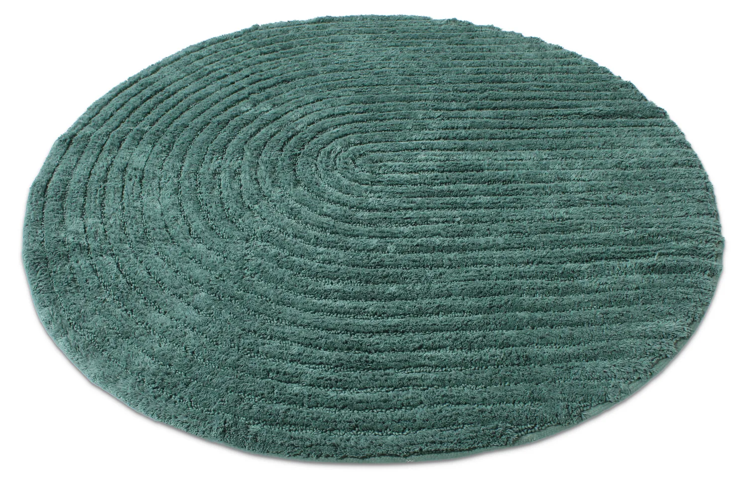 Rund badeværelsesmåtte - Evena (mørkegrøn)