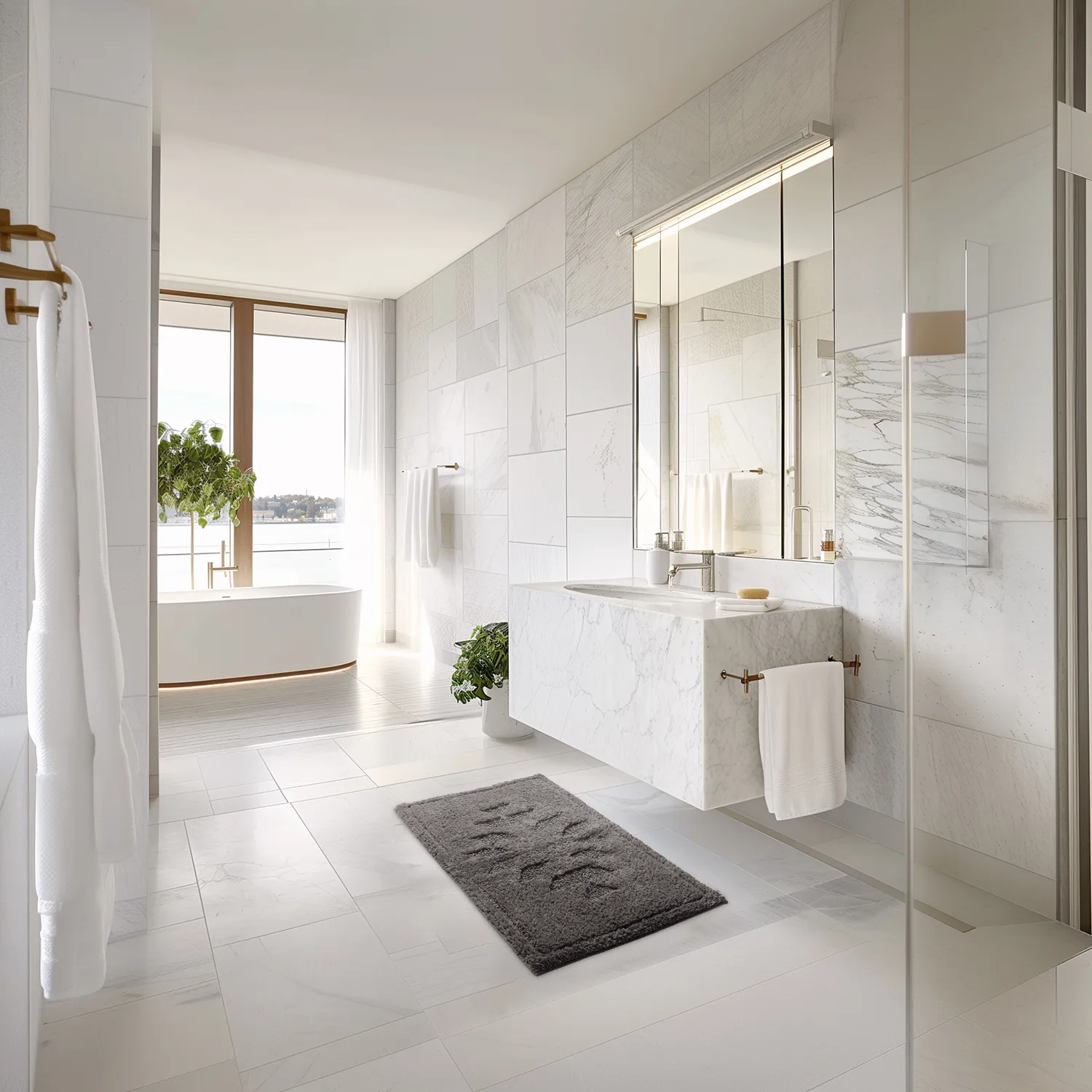 Badeværelsesmåtte - Gertie (mørkegrå)